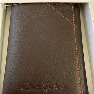NWT Robert Graham Tri-Fold Brown and Orange Wallet